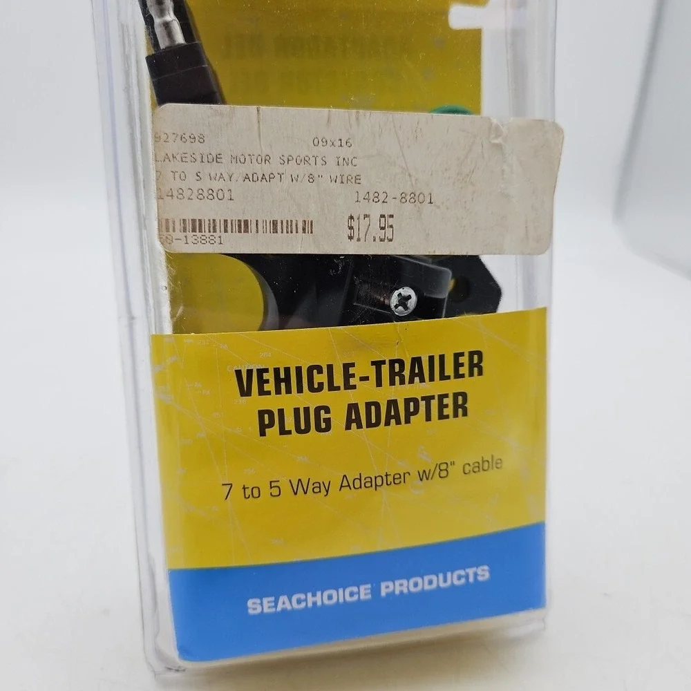 Round 7 Way to Flat 5 Way Boat Trailer Plug Adapter w/ 8 Inches‎ of Wire 13881